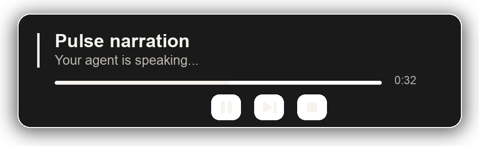 Pulse Narrate playback HUD.